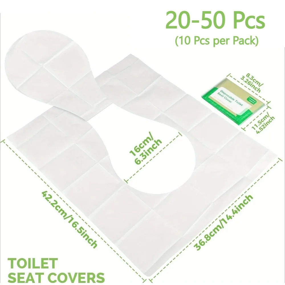 20/50Pcs Disposable Flushable Toilet Seat Covers Portable Travel Accessories Hotel Outdoor Public Restroom Daily Use Supplies view 6