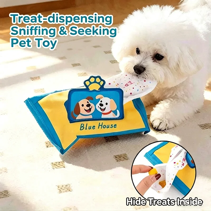 Jouet interactif pour chien, boîte à mouchoirs anti-déchirure, distributeur de friandises cachées, entraînement olfactif, anti-anxiété, jouet durable à mâcher et à déchiqueter