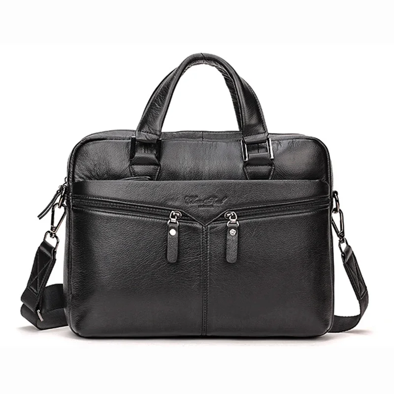 Genuine leather Men Shoulder Messenger Top Handle Bag Business Briefcase Natural Skin Male Cross Body Tote Handbag Bag