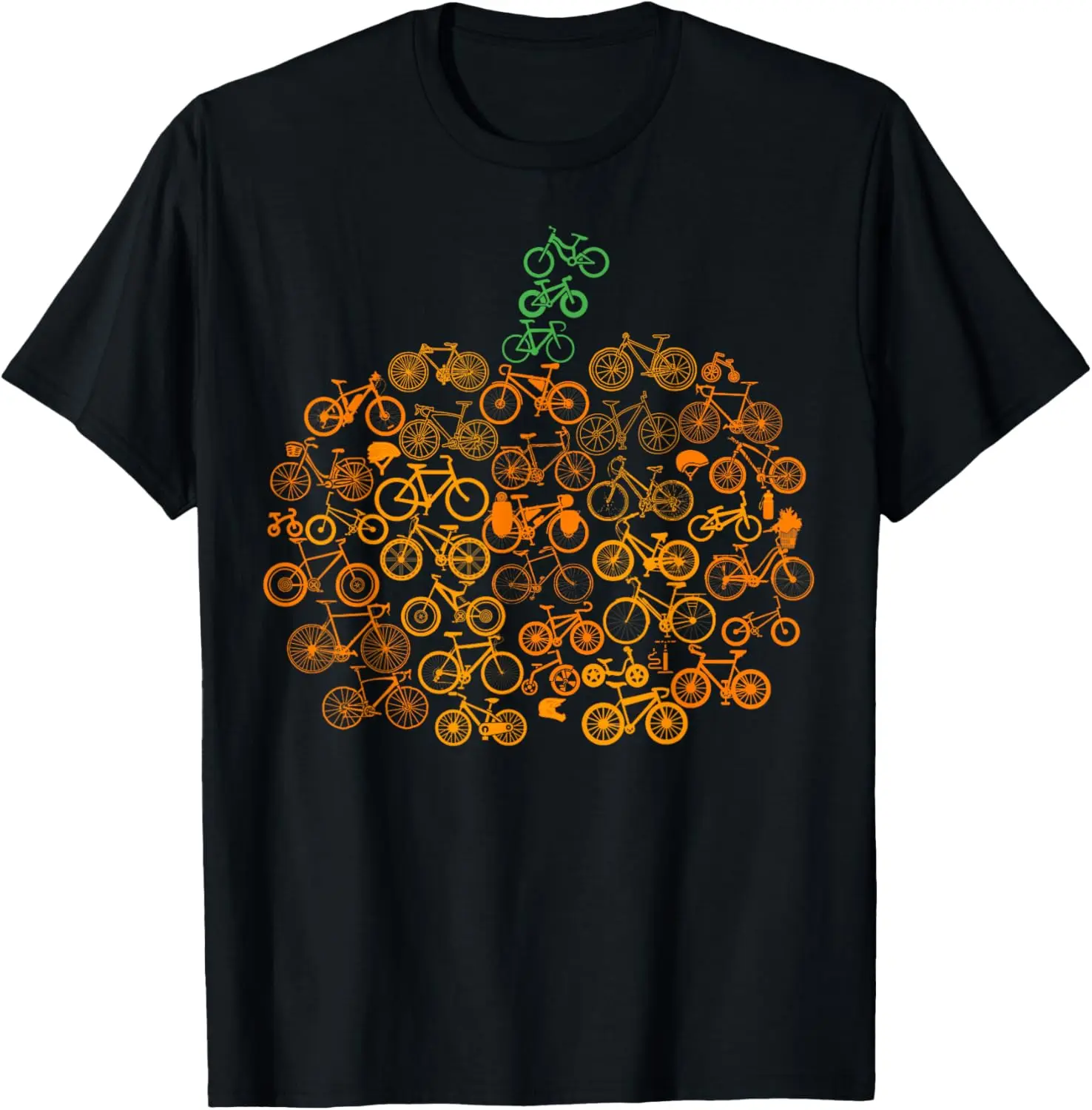 Funny Bicycle Pumpkin Costumes Fall Cycling Halloween T-Shirt