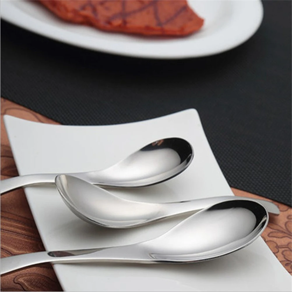 

3 Pcs Stainless Steel Children Soup Spoon Dishwasher Safe for Daily Meal School Work Travel Kitchen Barware