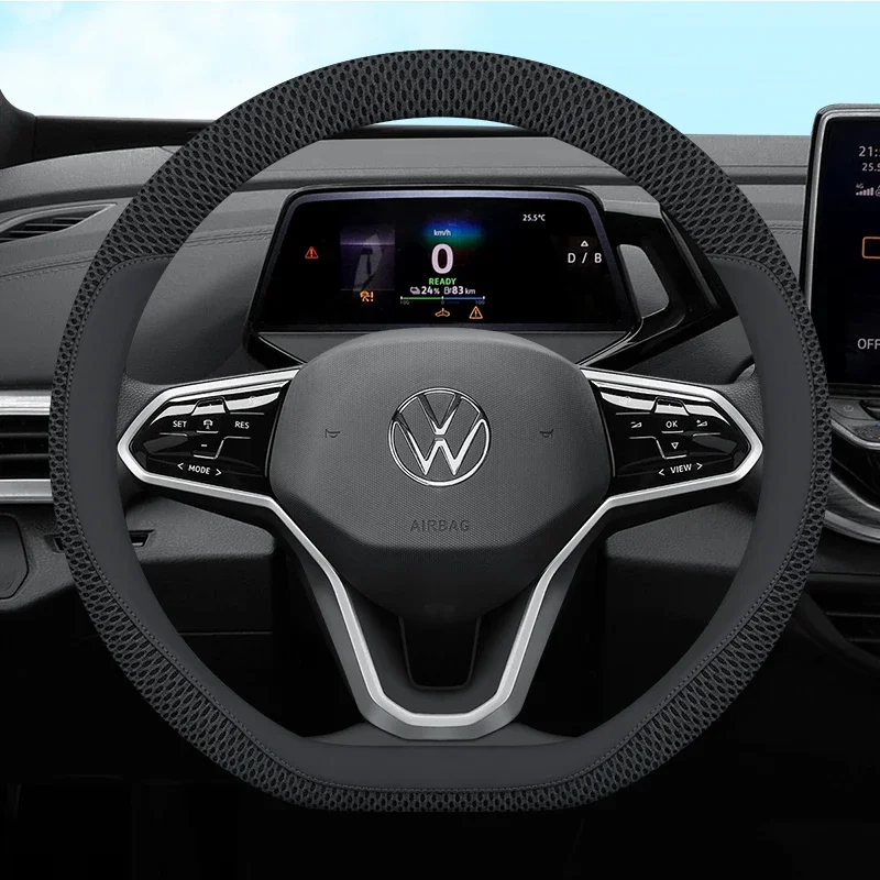 Car Steering Wheel Cover Non-slip For Volkswagen VW Tiguan MK2 Touran Golf MK7 T-ROC T ROC 2017 2018 - 2023 Auto Accessories