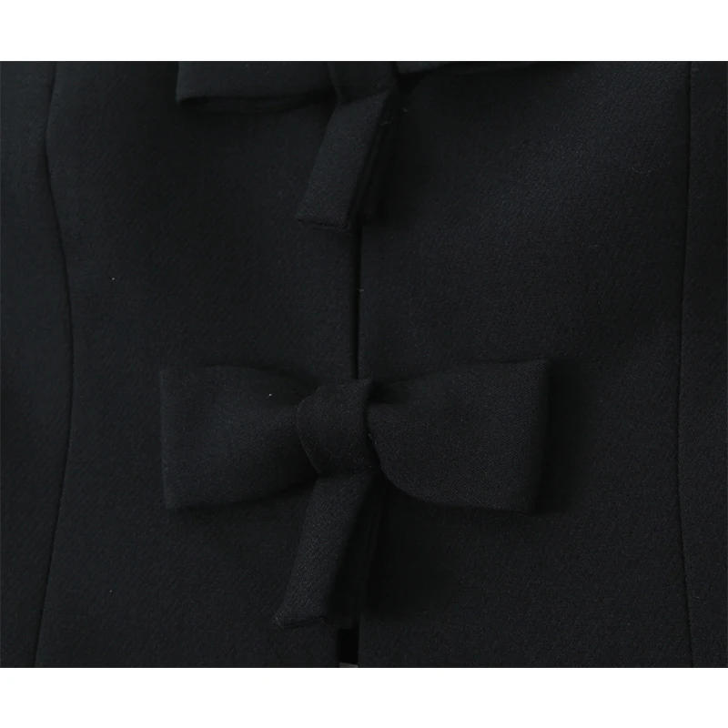 Imagem -05 - Yenkye-elegante Bow Macacão sem Alças para Mulheres Preto Escritório Longo Macacão Novo Sexy