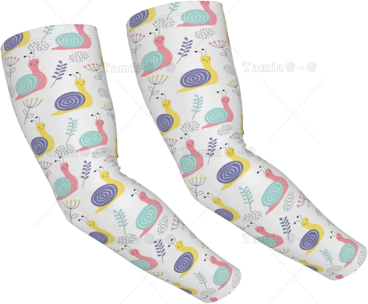 Cooling Arm Sleeves for Men Women Uv Protection Cute Hand Painted Snail Tattoo Sleeves To Cover Arms for Women Men Compression