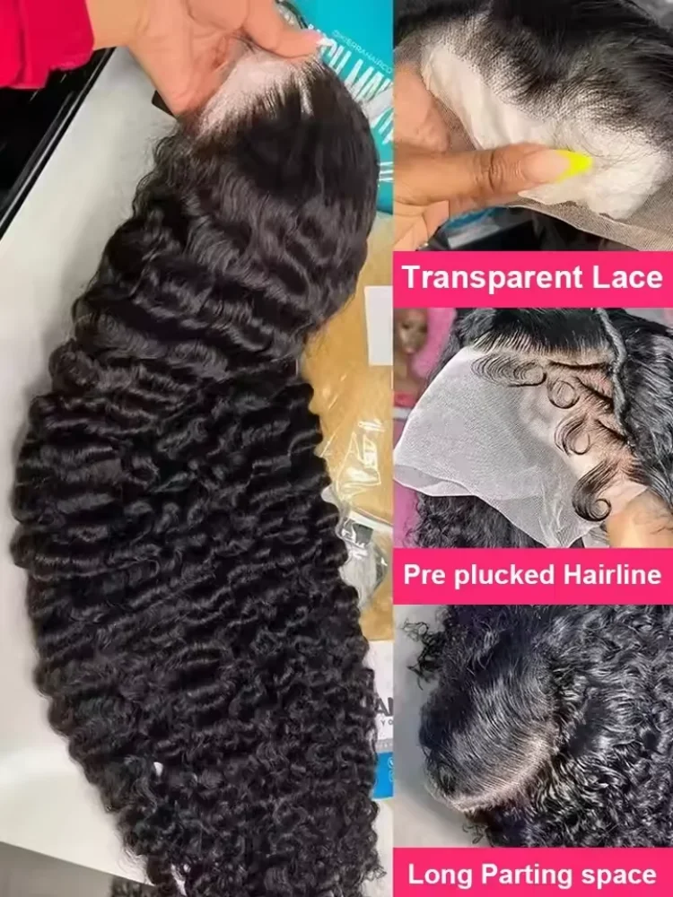 موجة المياه الدانتيل الجبهة 100% جودة الشعر البشري شعر مستعار 300 الكثافة غلويليس 13x6 Hd مجعد موجة عميقة الباروكات الأمامية للنساء 30 40 بوصة #2