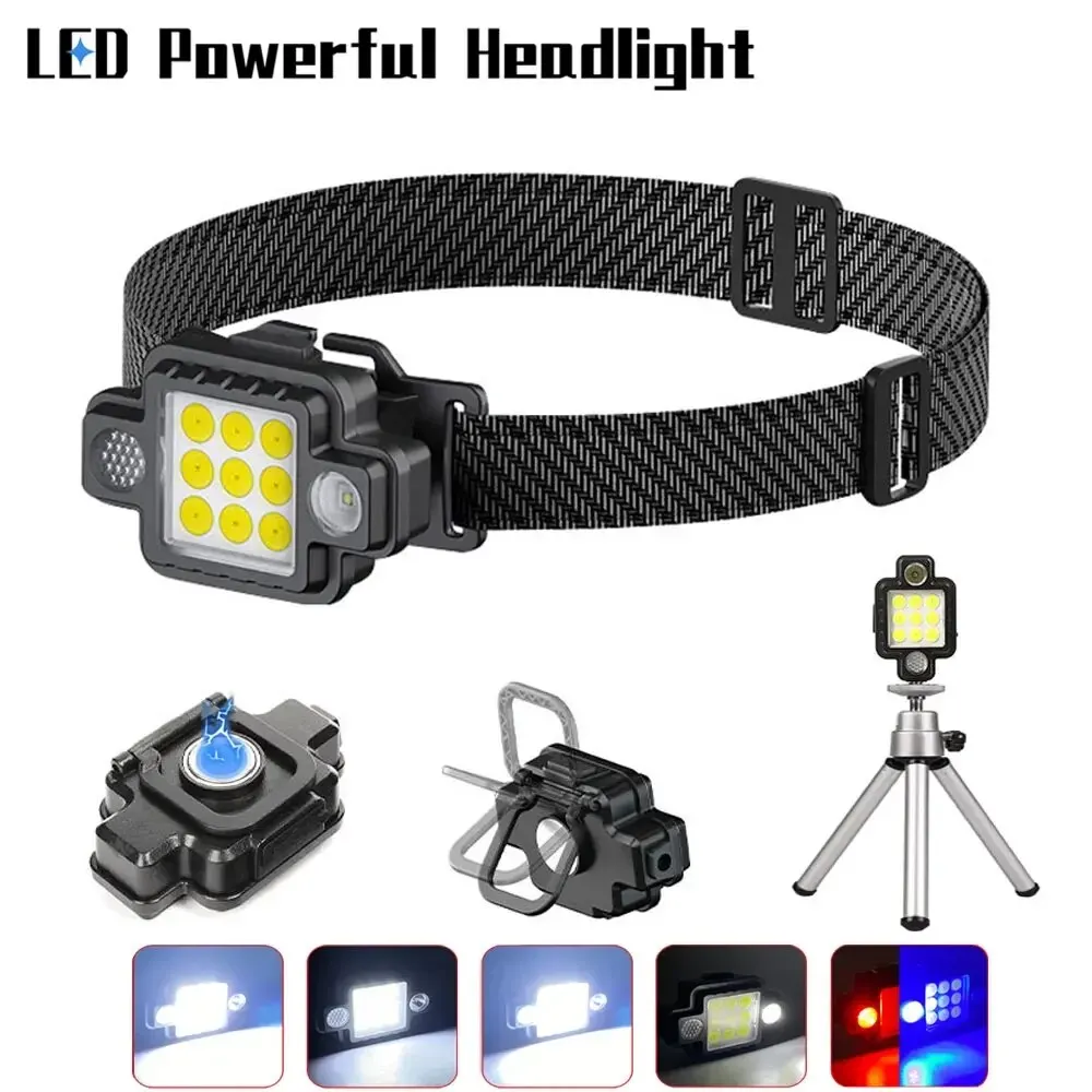 Powerful LED Headlight Outdoor Headlamp Waterproof Flashlight Torch Head Light With Strong Magnetic For Camping Fishing Lights