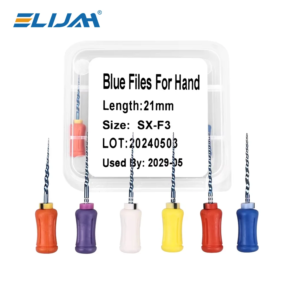 

6Pcs/Box Dental Hand Use Endodontic NiTi Heat Activated Rotary File Denspay SX-F3 Dental Blue Endo Root Canal Treatment Files