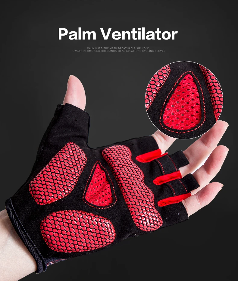 Herren MTB Bike Motocross Handschuhe Halbfinger-Radfahrhandschuhe Luvas Guantes für Fahrrad – Detail 7