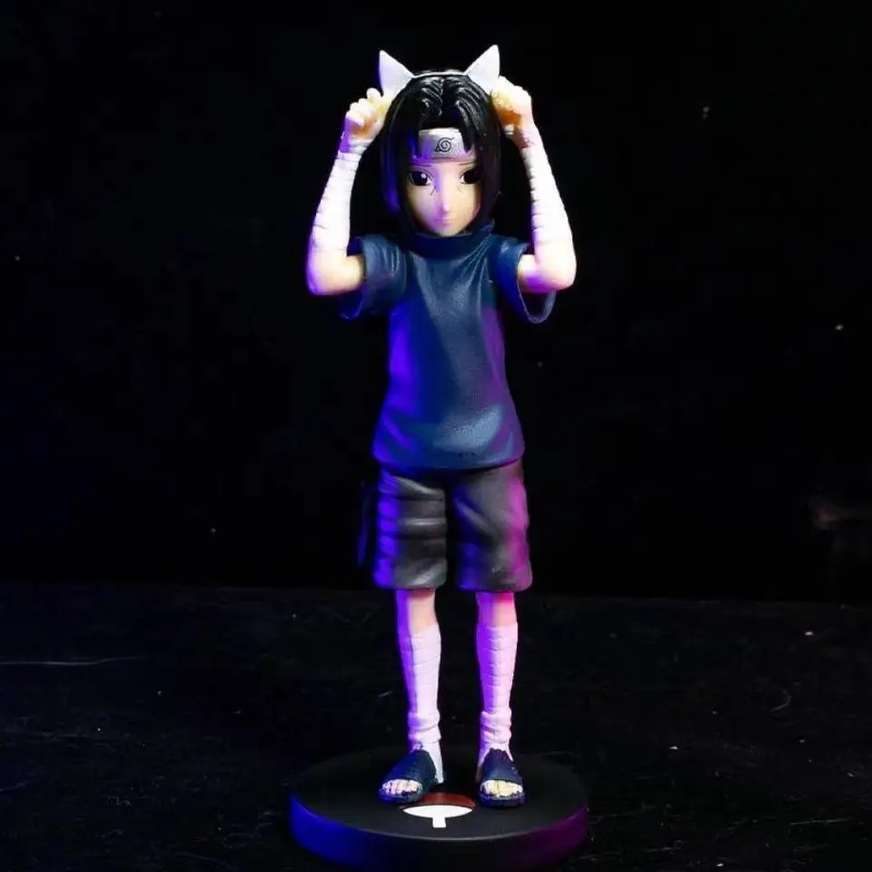 Figura de acción de Naruto Uchiha Itachi, figura de Anime Kawaii Sasuke Itachi, decoración de coche, modelo de juguete de colección, 14cm