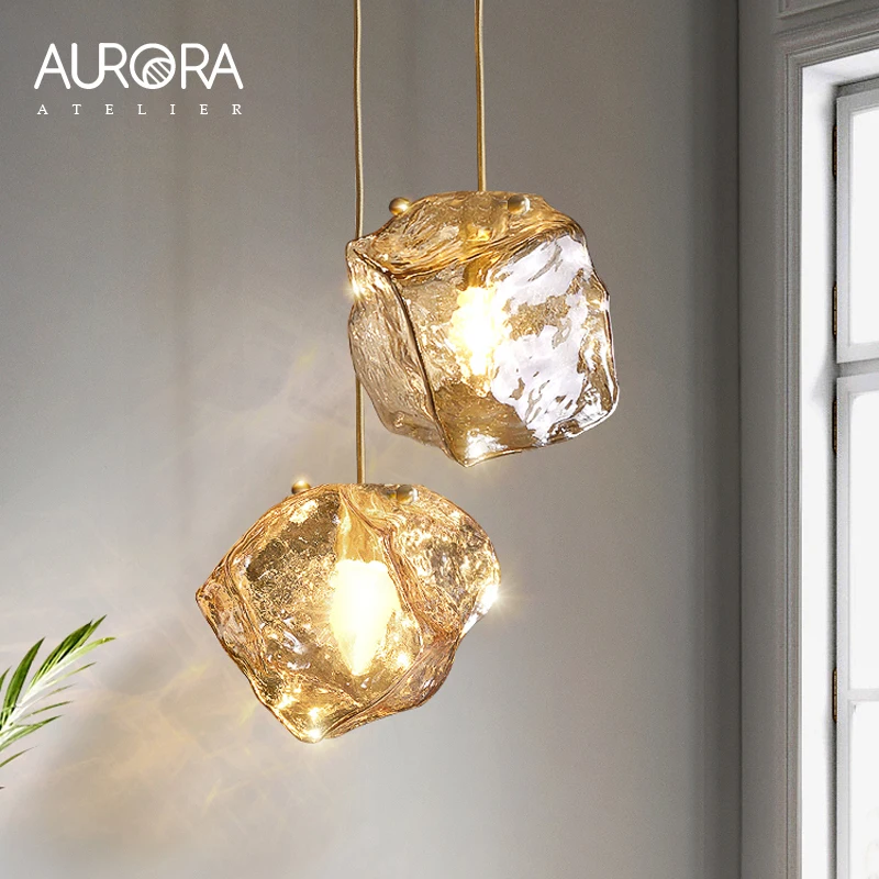 

Современный светодиодный стеклянный подвесной светильник, люстра для лестницы, декора гостиной, подвесной хрустальный светильник для внутреннего освещения
