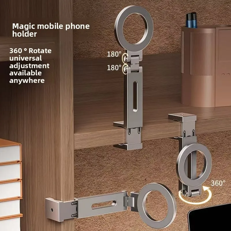 

Universal Magnetic Phone Holder Travel Essentials Multi-axis Rotation Hands-Free Airplane Phone Mount Desktop Clip for Phone