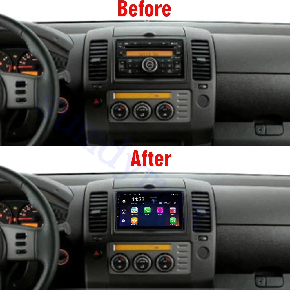 9 inch Car Radio Frame Fascia Adapter For Nissan NP300 Pathfinder (R51) NAVARA D40 Android Dashboard Panel Trim Kit