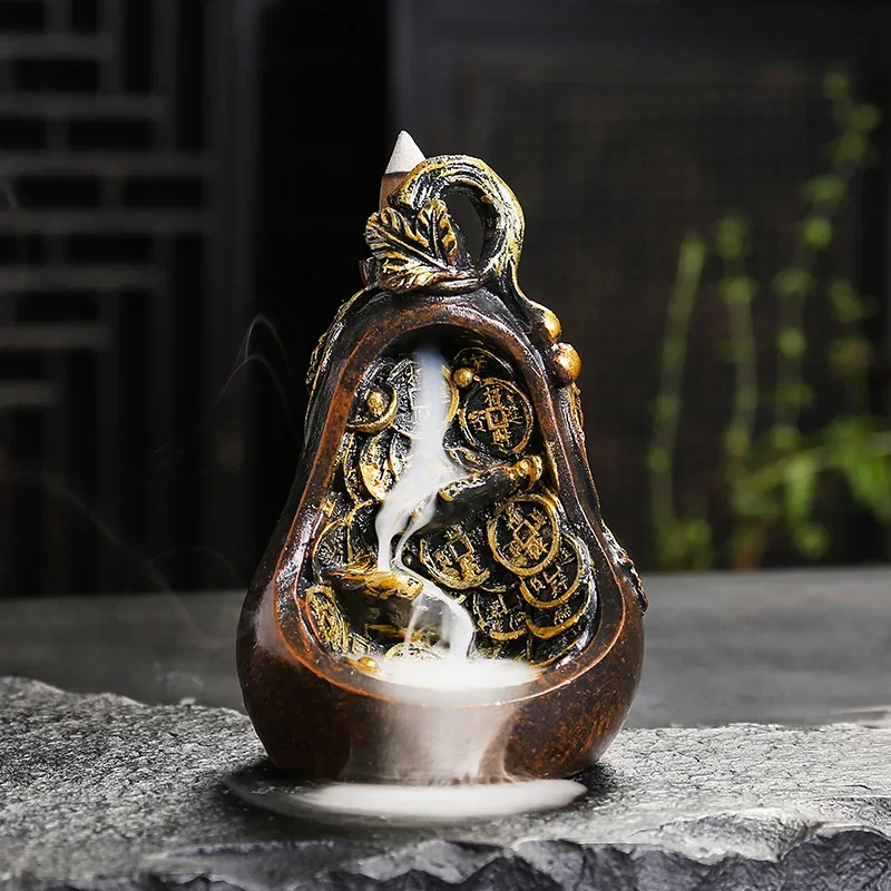 LMHBJY Creative Cross Border Resin Backflow Incense Stove for Viewing Smoked Incense Stove Tea Decorations