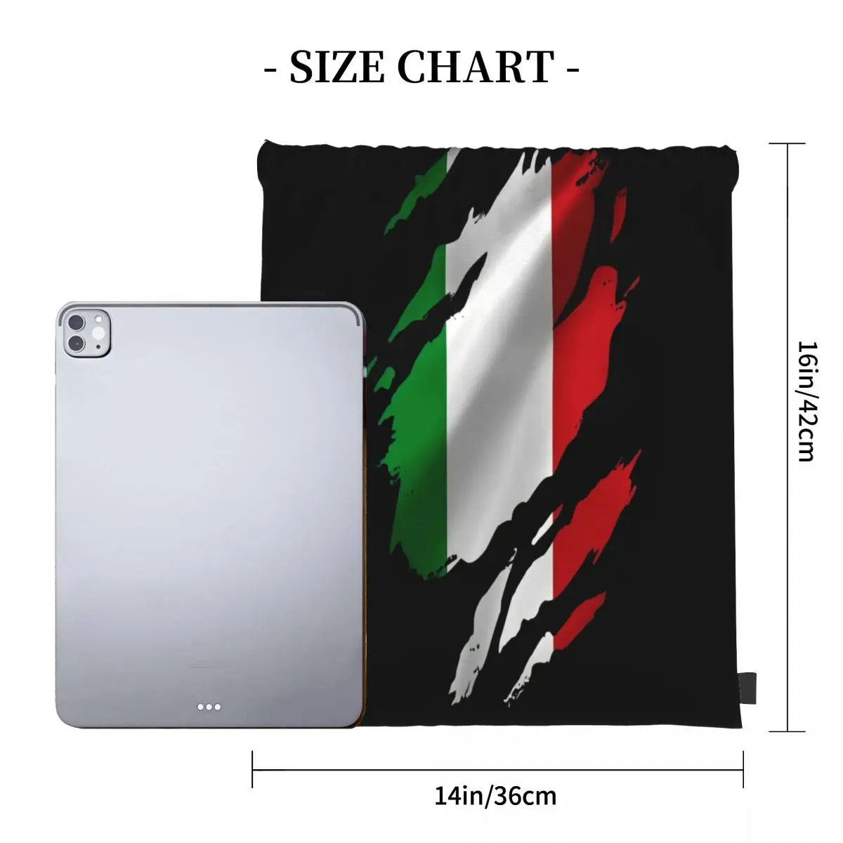 Torn Italy Flag Mens Italian Rome Country National Drawstring Bag Backpack kids bag sports bag anime backpack custom bag with