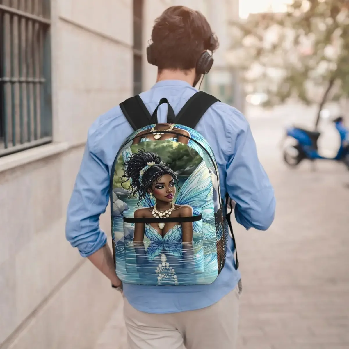 African Enchanted Fairy Backpack Boys Girls BookBag Children School Bag Laptop Shoulder Bags for Men Women