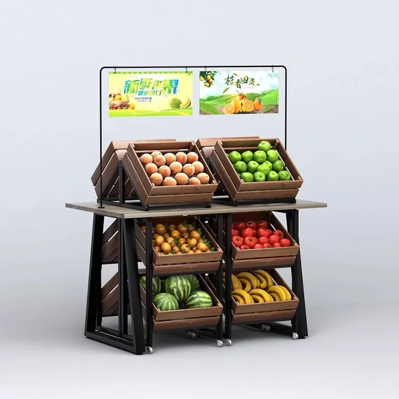 Supermarket vegetables and fruits Nakajima display stand red wine display stand display creative multi-layer fruit shelf