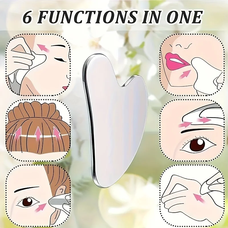 Silicone Ice Roller and Stainless Steel Gua Sha Set with Storage Bag, 2pcs Reusable Facial Care Tools, Manual Massage