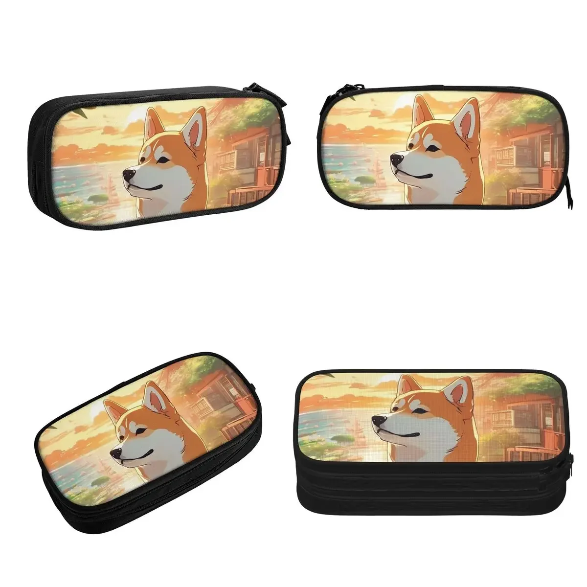 AI توليد Shiba Inu مقلمة لهدايا الطلاب صندوق القلم حقيبة أقلام رصاص تخزين كبير قلم رصاص الحقيبة حامل القلم #2