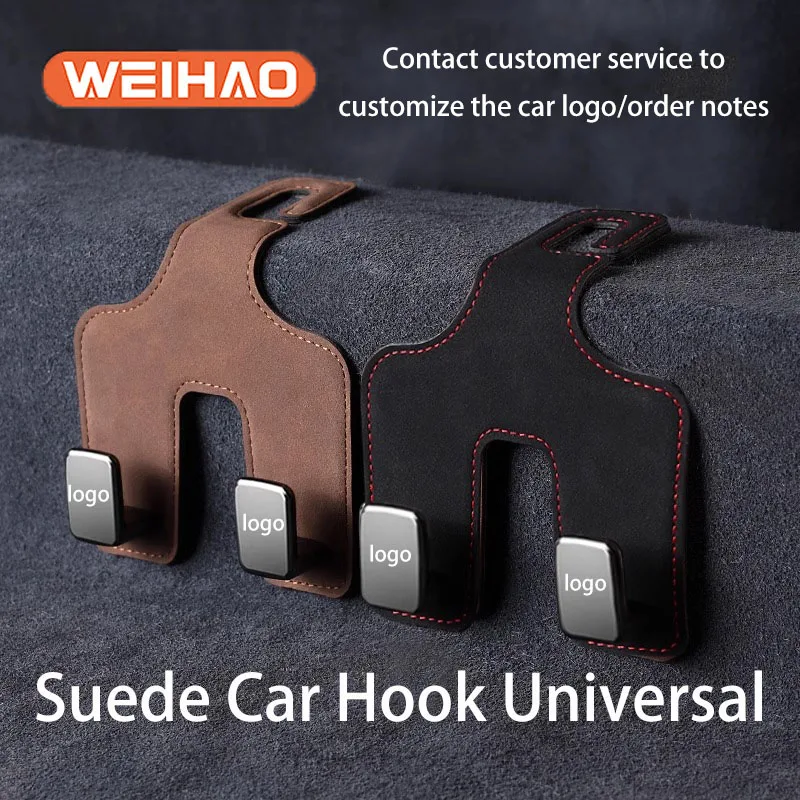 

Suede Car Seat Back Hook With Hidden Double Hooks 2PCS Upgraded For Hook Rear Interior Bag Storage And Small Item Collection