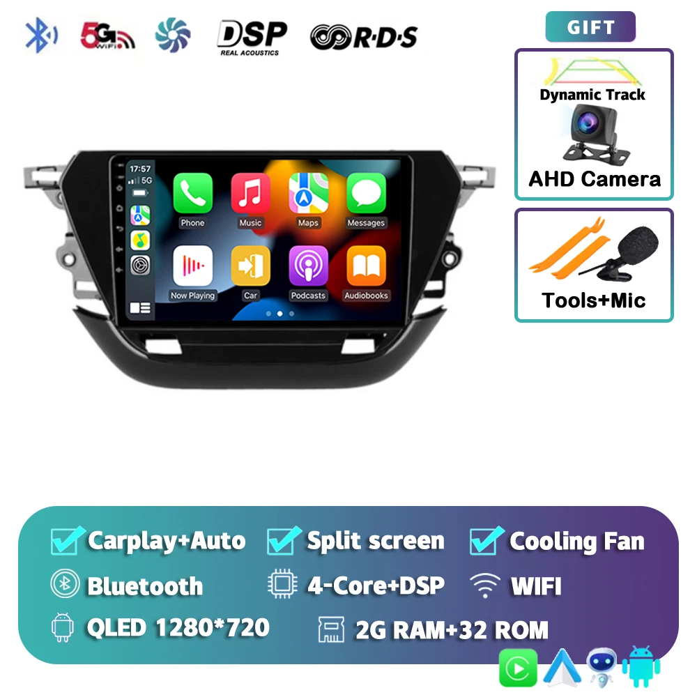 Android 15 Autoradio Multimedia Speler Voor Opel Corsa F 2019-2023 Auto Carplay Autoradio DSP wifi + 4G Ai voice 2 Din BT Video