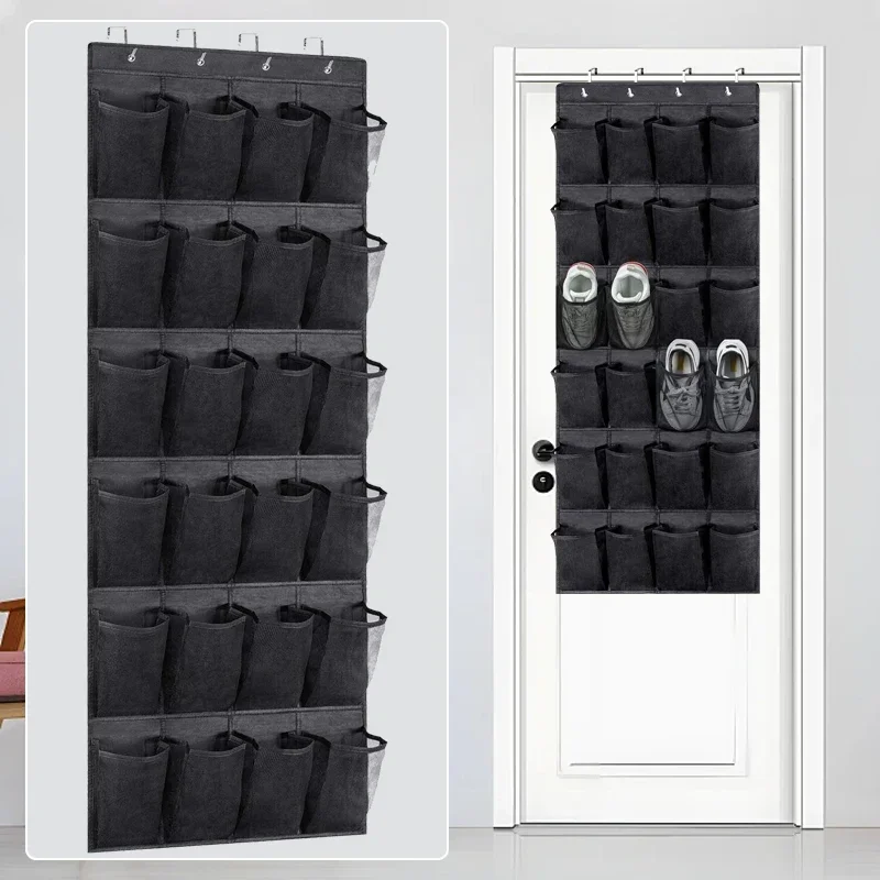 Over The Door Shoe Rack With 24 Large Mesh Pockets Hanging Shoe Organizer For Closet Hanging Shoe Rack Holder Hanger