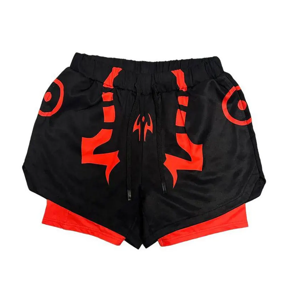 Anime Jujutsu Kaisen 2 in 1 Shorts Quick Dry Mesh GYM Performance Shorts Summer Sports Fitness Workout Jogging Short Pants