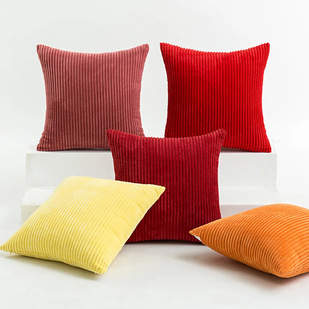 Plush Corduroy Cushion Cover Fluffy Couch Pillow Case for Living Room Pillow Cover in Multiple Sizes 30x50cm/45x45cm/50x50cm