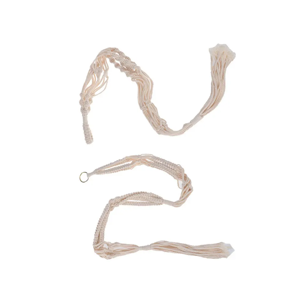 

2Pcs Flowerpot String Bag Thick Durable Cotton Hand Knitting Hanging Pendant Pouch Wall Mounted Plant Decor for Home Garden