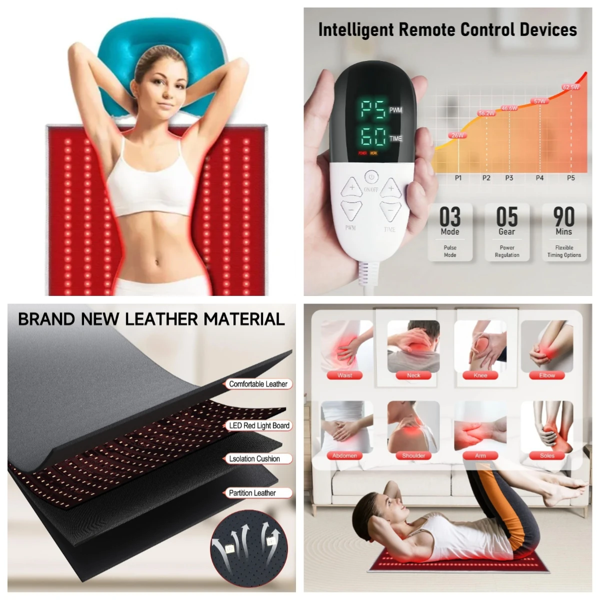 Hot selling：New Listing Red Light Wrap Red Light Therapy Mat With a Cozy Headrest for Enhanced Comprised 400 Dual Wavelength LED