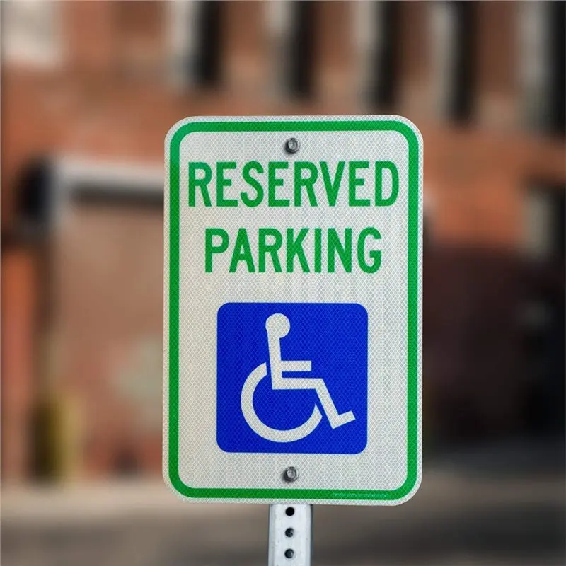 Professional Rust Free 2Pcs Handicap Parking Signs With Wheelchair Picture Illustrations- Engineer Grade Reflective Sheet 18
