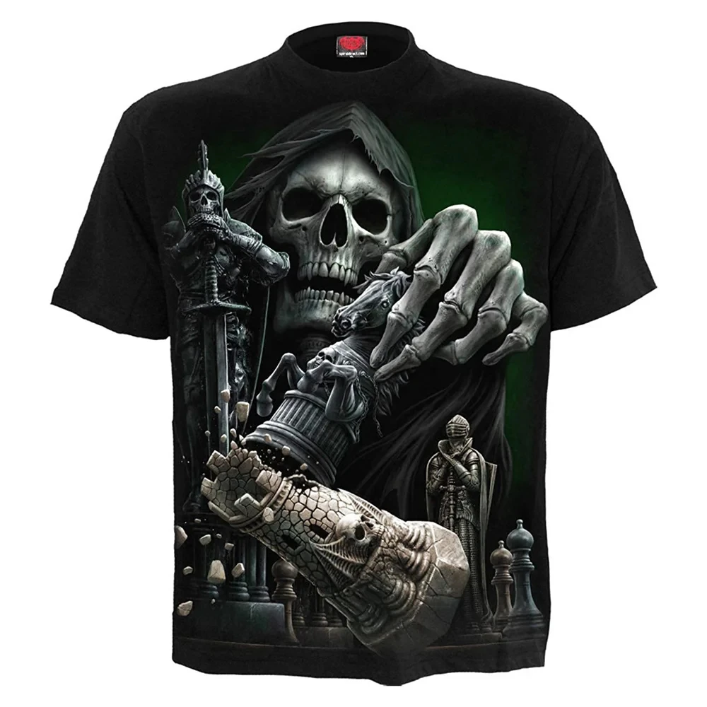 Skull 3D T-shirt for Men Fashion Hip Hop O-Neck Short Sleeve Shirt Harajuku Men\'s T-shirt Oversized T-shirt Men\'s Clothing