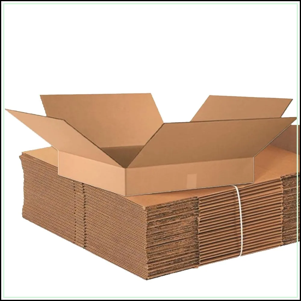 

24x24x4 Corrugated Boxes, 10-Pack, Kraft, Flat for Shipping & Moving