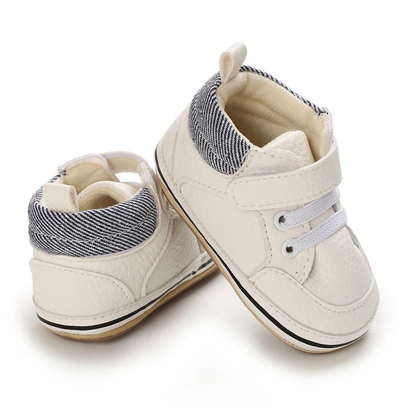 Cute Soft Sole Sneakers: Infant Boy Casual Shoes with PU Leather and Sporty Design (0-18 months)