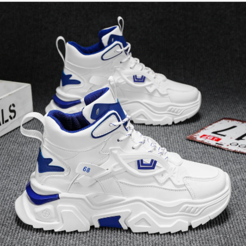 Men's Sneakers and Casual Shoes High Top Dad Shoes Fashionable Thick Soled Height Increasing Sports Shoe Zapatillas De Hombre