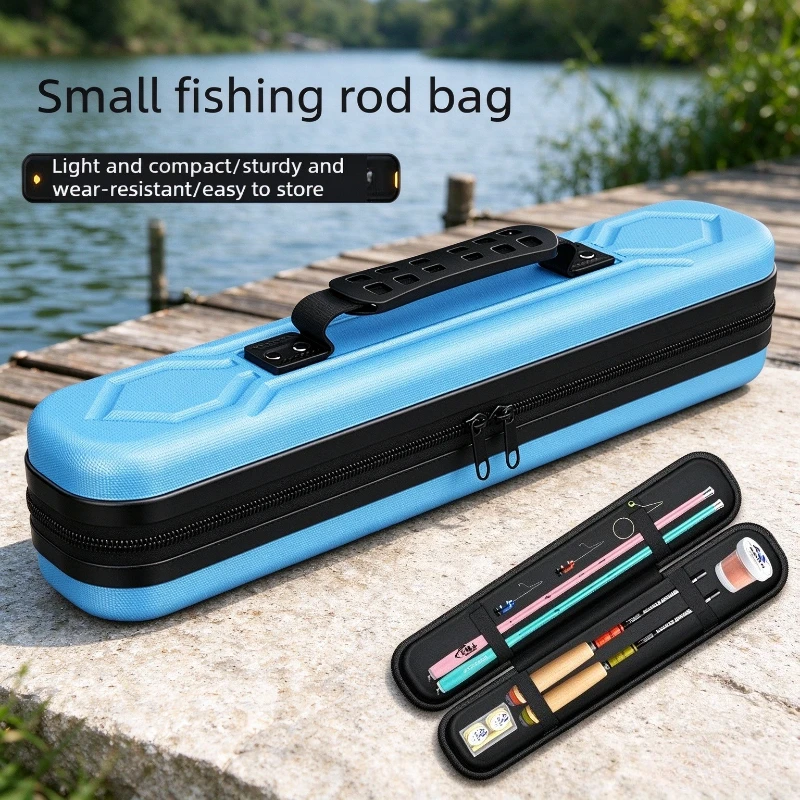 Waterproof Fishing Gear Storage Bag Lightweight Small Fishing Rod Bag Mini Large Capacity Short Rod Case Thick
