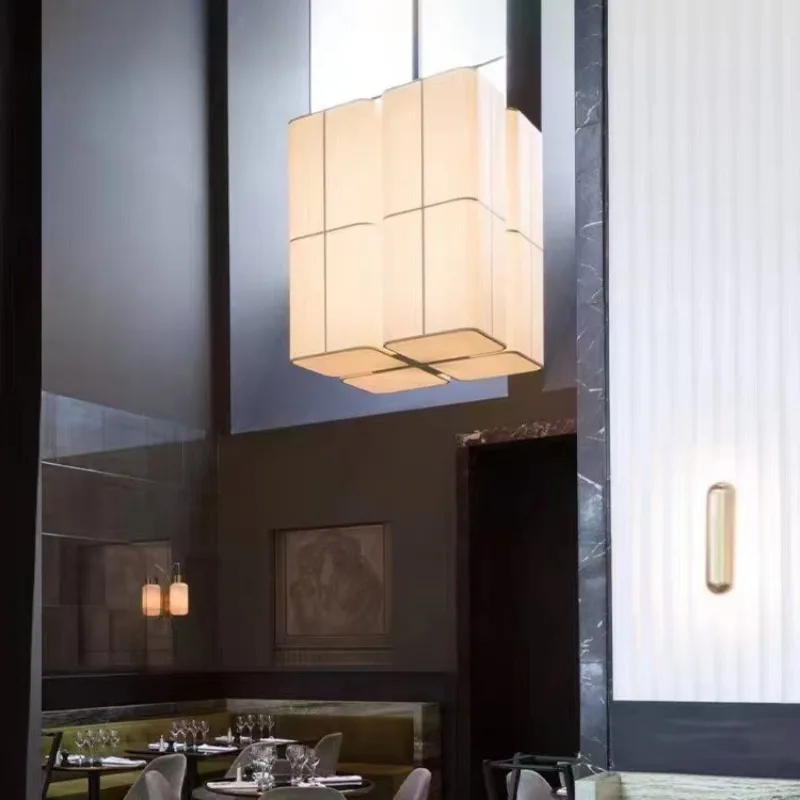 Contemporary Minimalist Fabric Pendent Lights French Vintage Atmosphere Lamps Living Room Restaurant Villa Hotel High End Decor