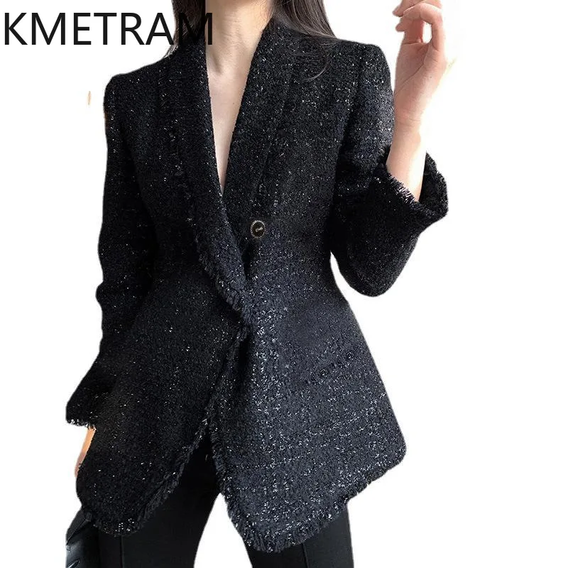 KMETRAM Suit-Style Trench Coats Fashion Short Jackets High Quality New in Outerwears Fall Clothes 2024 Women Ветровка Женская