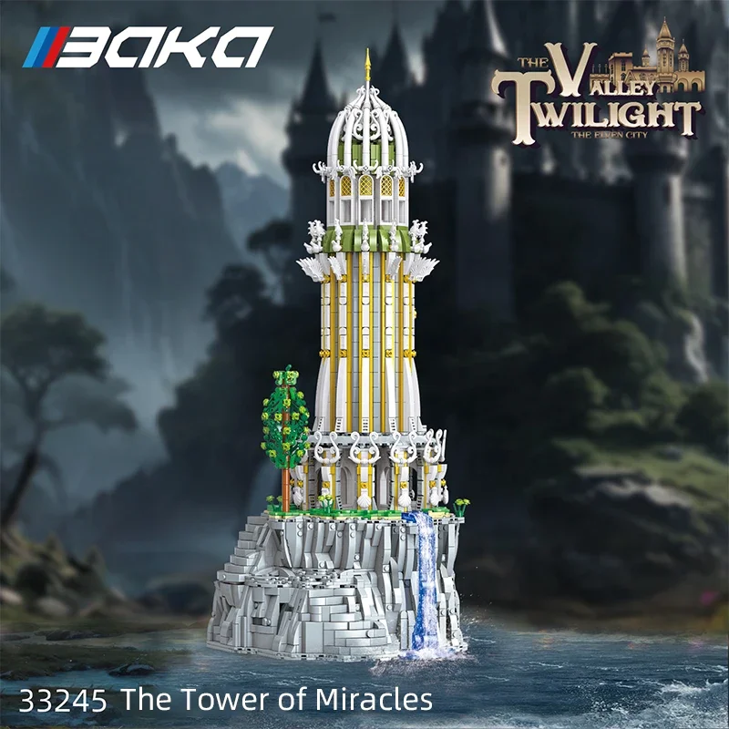 

3726PCS Tower of Miracles Building Blocks European Myth Lighthouse Models Bricks Desktop Decoration Toys For Kids Holiday Gifts