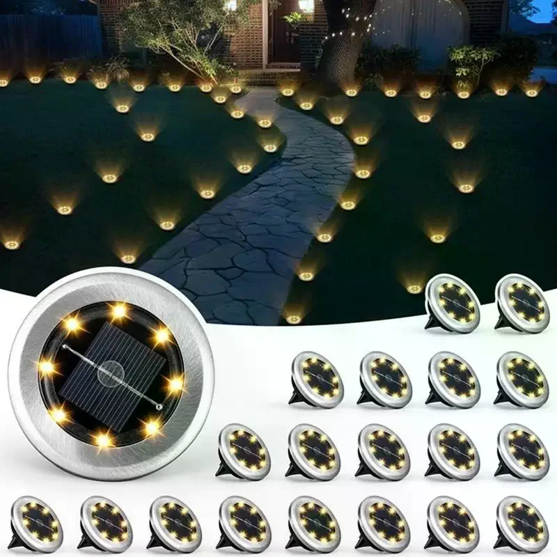 Lights 8LED Solar Outdoor Garden Waterproof Decorative For Path Park Way Yard Floor Under Ground Spot Lamp Highlight Lawn