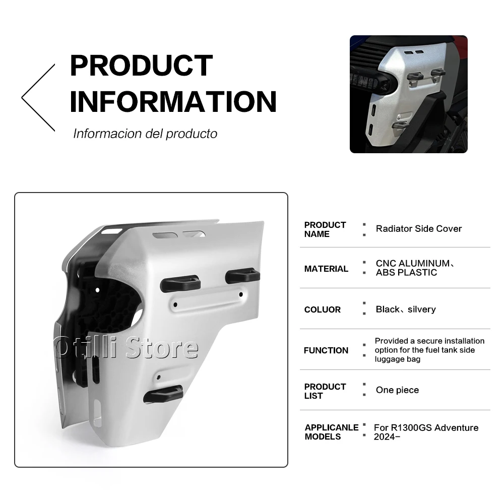 

Motorcycle Side Panels Water Tank Guards Protector Radiator Cover Fairing For BMW R1300GS Adventure R 1300 GS ADV R1300GSA 2024