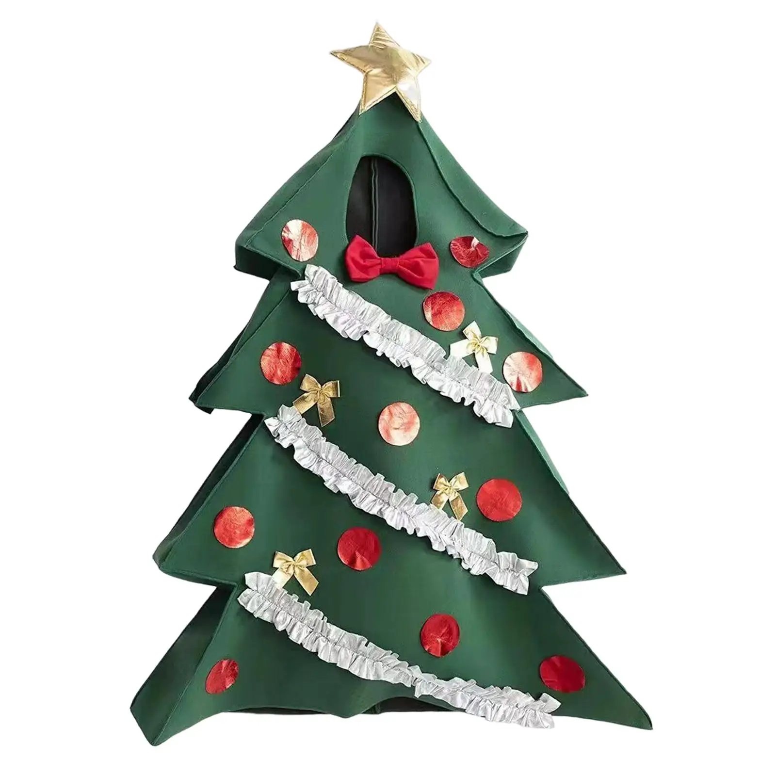 

Christmas Tree Costume Holiday Celebration Xmas Party Clothes Outfits Adults Cosplay for Stage New Years Halloween Xmas Green