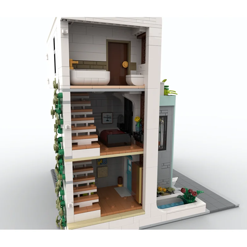 وحدات بناء المدينة Moc قوالب بناء وحدات تسلق الصالة الرياضية والشقة التكنولوجيا كتل عيد الميلاد لتقوم بها بنفسك لعبة هدية البناء #4