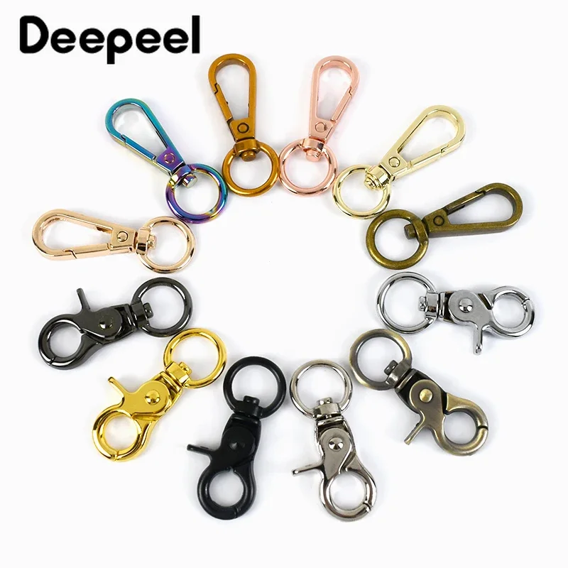 5/10pcs 13mm Colored Metal Snap Hooks Buckles Bag Strap Dog Collar Keychain Swivel Trigger Clips Lobster Clasps DIY Accessories