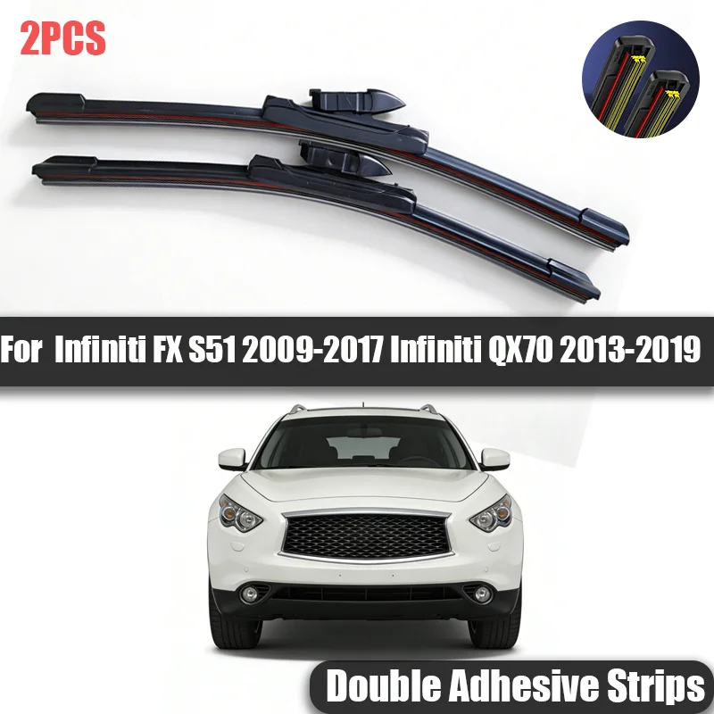 

For Infiniti FX S51 2009-2017 Infiniti QX70 2013-2019 Front Windshield Wiper Blades 2pcs Windscreen Window Accessories