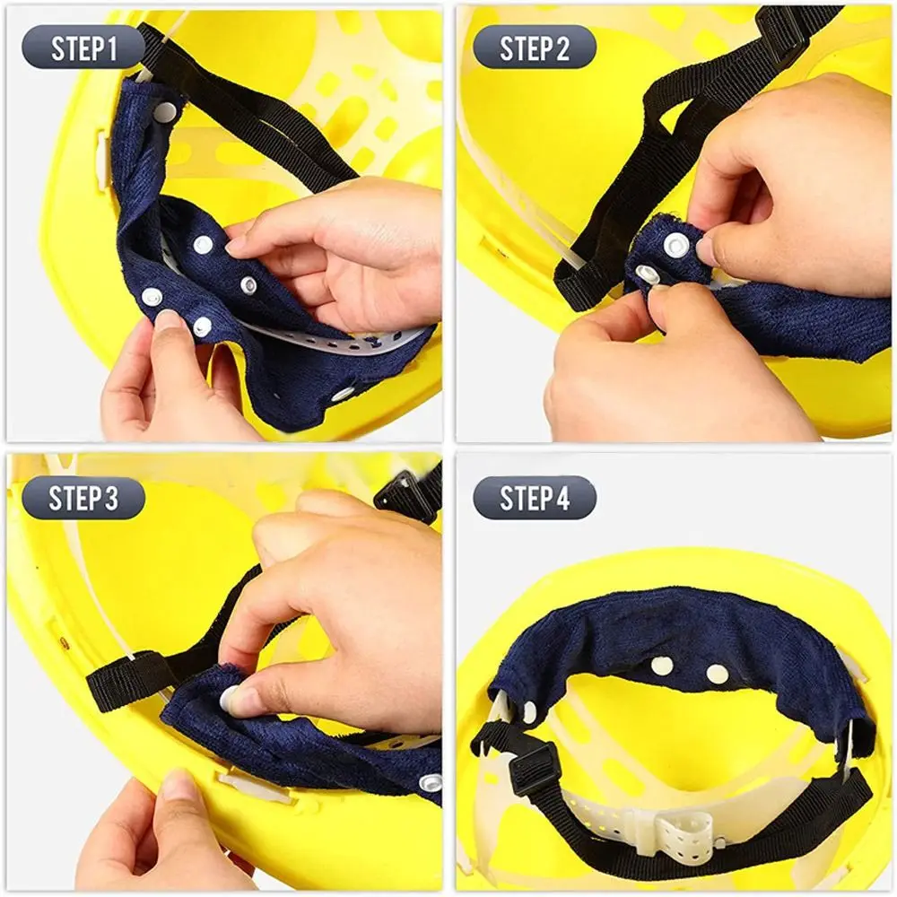 Soft Snap-On Helmet Lining Pad Black/Blue/Gray/Dark Blue Sweat Absorbing Helmet Accessories Cotton Helmet Sweat Band Work Place