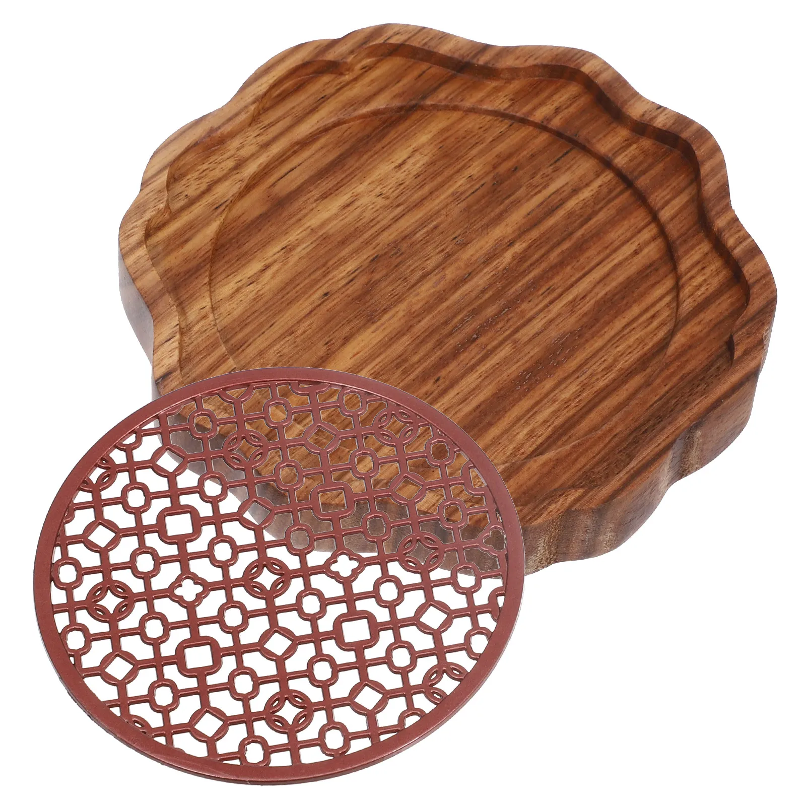 

Tea Kettle Tray Wooden Teapot Holder Wear Resistant Mat Square Tea Mat Kitchen Table Wood Coaster Coasters Set