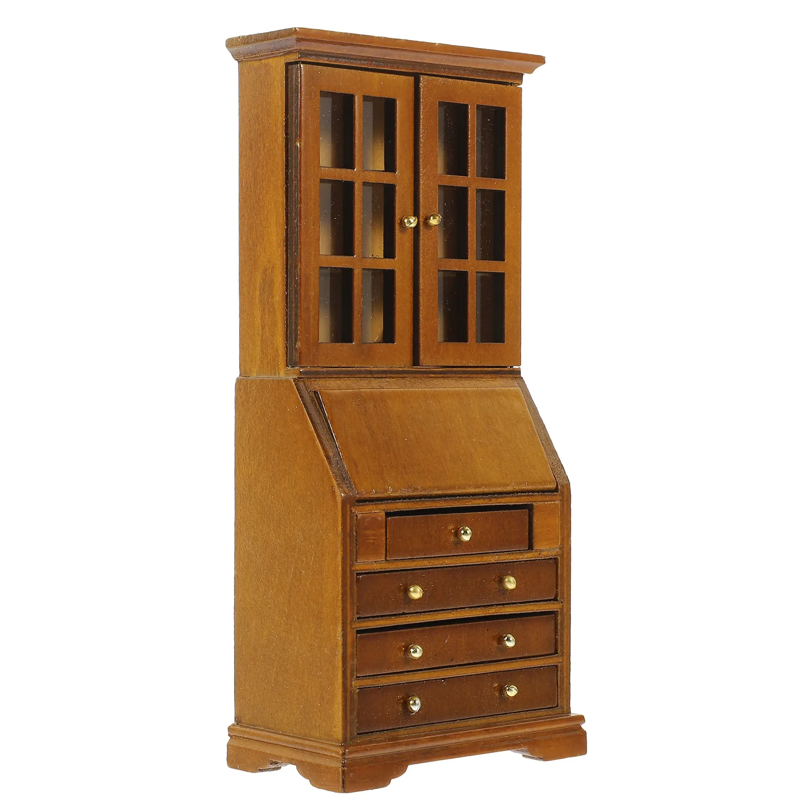 Mini gabinete de madera en miniatura, muebles para casa de muñecas a escala 1/12, adorno para juego de imitación, decoración artesanal para sala de estar, dormitorio, estudio