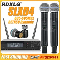 ¡Calidad superior! SLXD4 micrófono inalámbrico Dual profesional puesta en escena 2 canales 600-699MHz UHF Karaoke Metal de mano SLXD2