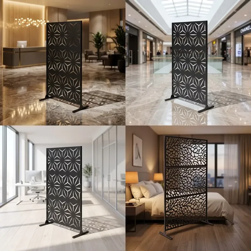 New Design Aluminum Alloy Foldable Durable Opaque Garden Decoration Modern Fashion Privacy Protection Screen Room Baffle