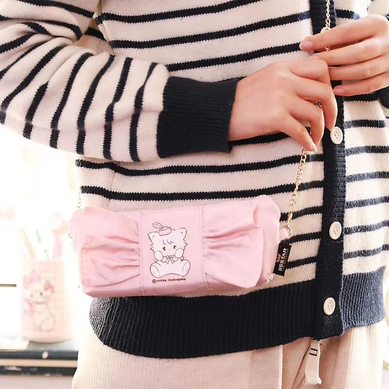 Kawaii Mikko Storage Box Anime Creative Cute Cartoon New Pencil Case Single Shoulder Stationery Storage Bag Makeup Brush Bag